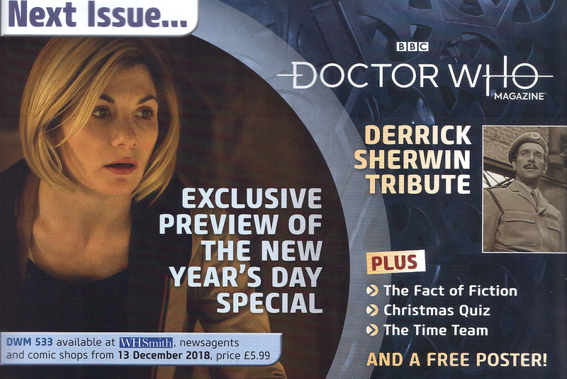 The final page of Doctor Who Magazine #532, confirming the New Years special.